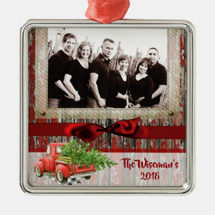 Persoonlijke kerstboomwagen PHOTO-versiering Metalen Ornament