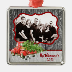Persoonlijke kerstboomwagen PHOTO-versiering Metalen Ornament