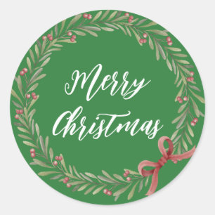 Persoonlijke kerstcadeautjes met kerstmis ronde sticker