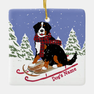 Persoonlijke kerstcadeautjes voor Bernese Mt Dog S Keramisch Ornament