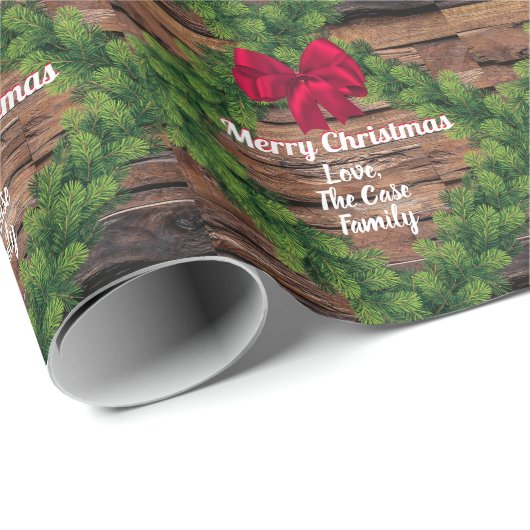 Persoonlijke kerstdagen met hout en garland cadeaupapier (Rol Hoek)