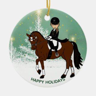 Persoonlijke Kerstdecoratie voor Dressuur Paard Ru Keramisch Ornament