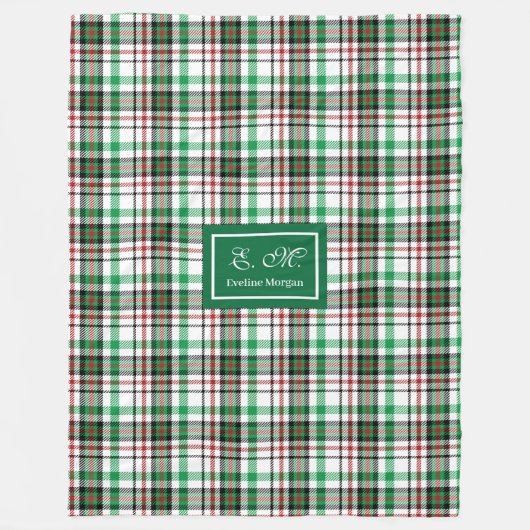 Persoonlijke Kerstdeken Geruite Kerstsouvenir Fleece Deken (Voorkant)