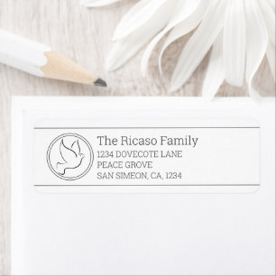 Persoonlijke kerstduif voor vrede etiket