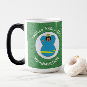 Persoonlijke Kerstengel met Arubaanse Vlag Magische Mok