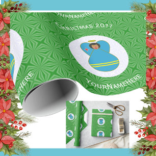 Persoonlijke Kerstengel van Arubaans Vlag Cadeaupapier