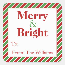 Persoonlijke kerstfeestdag cadeautjes Label sticke