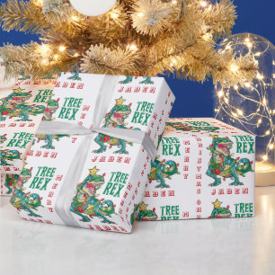 Persoonlijke kerstfeestdag in kerstmis cadeaupapier