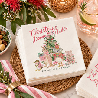 Persoonlijke kerstfeestservetten voor Down Under Servet