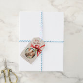 Persoonlijke kerstfoto  cadeaulabel (Met Touw)