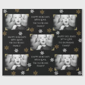 Persoonlijke kerstfoto cadeaupapier (Vlak)