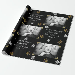 Persoonlijke kerstfoto cadeaupapier
