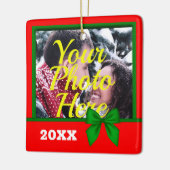 Persoonlijke kerstfoto keramisch ornament (Links)