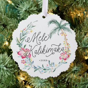 Persoonlijke Kerstfoto Mele Kalikimaka Ornament Kaart