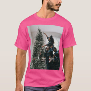Persoonlijke kerstfoto met tweeledige serie t-shirt