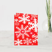 Persoonlijke kerstfoto rode sneeuwvlokken (Achterkant)