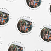 Persoonlijke kerstfoto ronde sticker