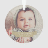 Persoonlijke kerstfoto van Baby Ornament (achterkant)
