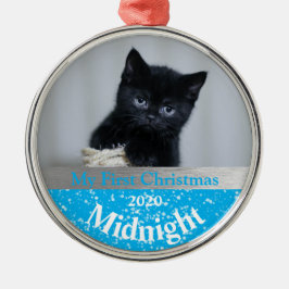 Persoonlijke kerstfoto van Kitten Metalen Ornament