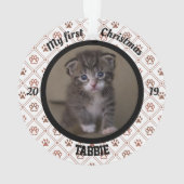 Persoonlijke kerstfoto van Kitten Ornament (achterkant)