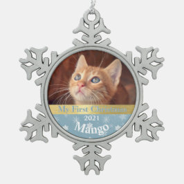 Persoonlijke kerstfoto van Kitten Tin Sneeuwvlok Ornament