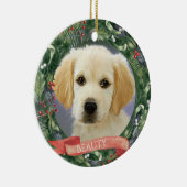 Persoonlijke kerstfoto's keramisch ornament (Rechts)