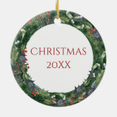 Persoonlijke kerstfoto's keramisch ornament (Achterkant)