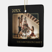Persoonlijke kerstfoto's keramisch ornament (Links)