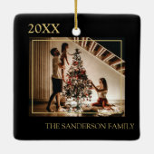 Persoonlijke kerstfoto's keramisch ornament (Achterkant)