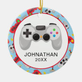 Persoonlijke kerstgamer keramisch ornament (Voorkant)