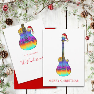Persoonlijke Kerstgitaar cool Psychedelisch Feestdagenkaart