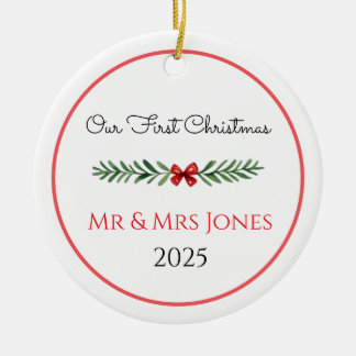 Persoonlijke Kerstgroen Ornament voor onze Eerste 