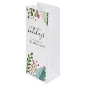 Persoonlijke Kerstgroen Wijn Cadeautas (Achterkant Gekanteld)