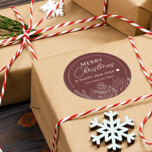 Persoonlijke Kerstgroenheid Vrolijk Kerstmis Ronde Sticker