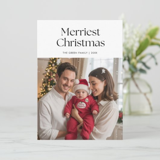 Persoonlijke Kerstgroetkaart voor het gezin Feestdagenkaart (Staand voorkant)