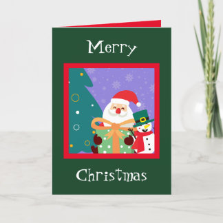 Persoonlijke kerstkaart en Snowman-feestkaart Bedankkaart