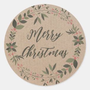 Persoonlijke kerstkaart Klassieke ronde keuze Sticker