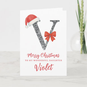 Persoonlijke kerstkaart - Letter V Kaart