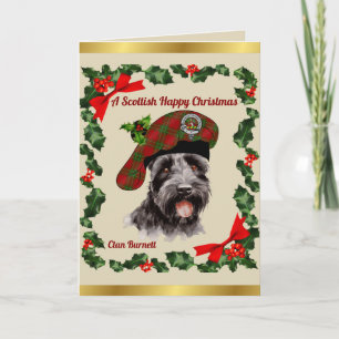 Persoonlijke Kerstkaart met Burnett Scottie-hond Kaart