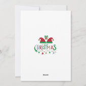 Persoonlijke kerstkaart met kerstmannenhoeden en o (Achterkant)