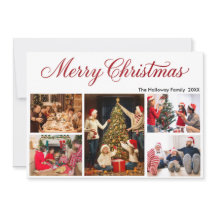 Persoonlijke kerstkaart voor het gezin met 5 foto'