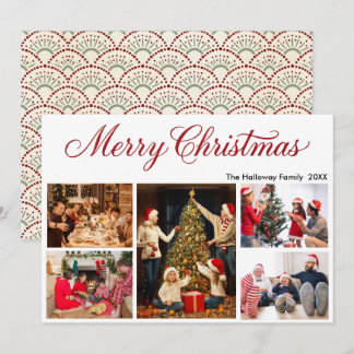 Persoonlijke kerstkaart voor het gezin met 5 foto'