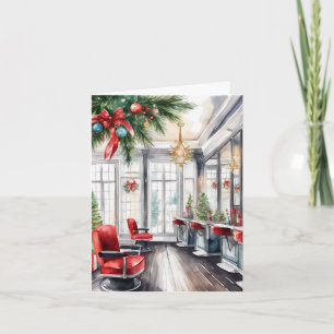 Persoonlijke kerstkaart voor kapper feestdagen kaart