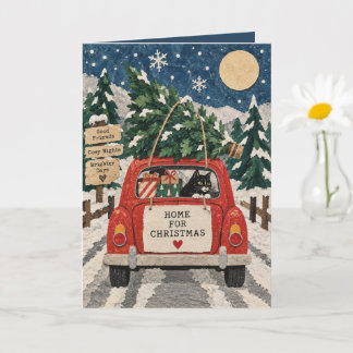 Persoonlijke kerstkaart voor kat 'Thuis voor Kerst Kaart