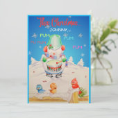 Persoonlijke kerstkaart voor kinderen  (Staand voorkant)