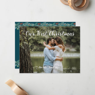 Persoonlijke Kerstkaart voor Ons Eerste Kerstfeest Notitiekaartje