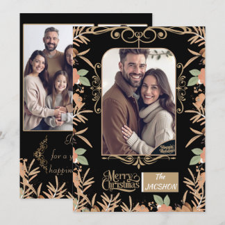 Persoonlijke kerstkaart - Waterverf Bloemen  Kaart