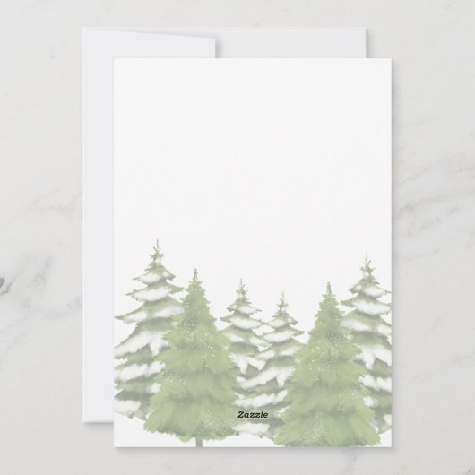 Persoonlijke kerstkaarten met bosbomen thema feestdagenkaart (Achterkant)