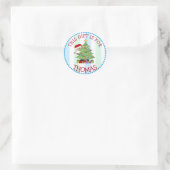Persoonlijke kerstkerstman en -Labels Ronde Sticker (Tas)