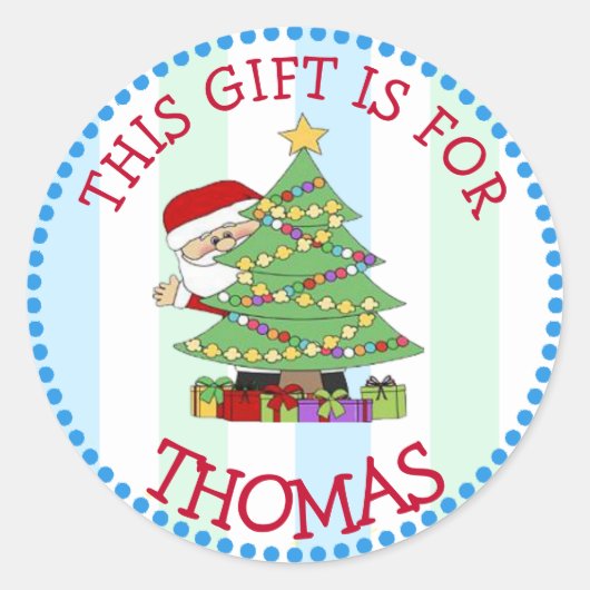 Persoonlijke kerstkerstman en -Labels Ronde Sticker (Voorkant)